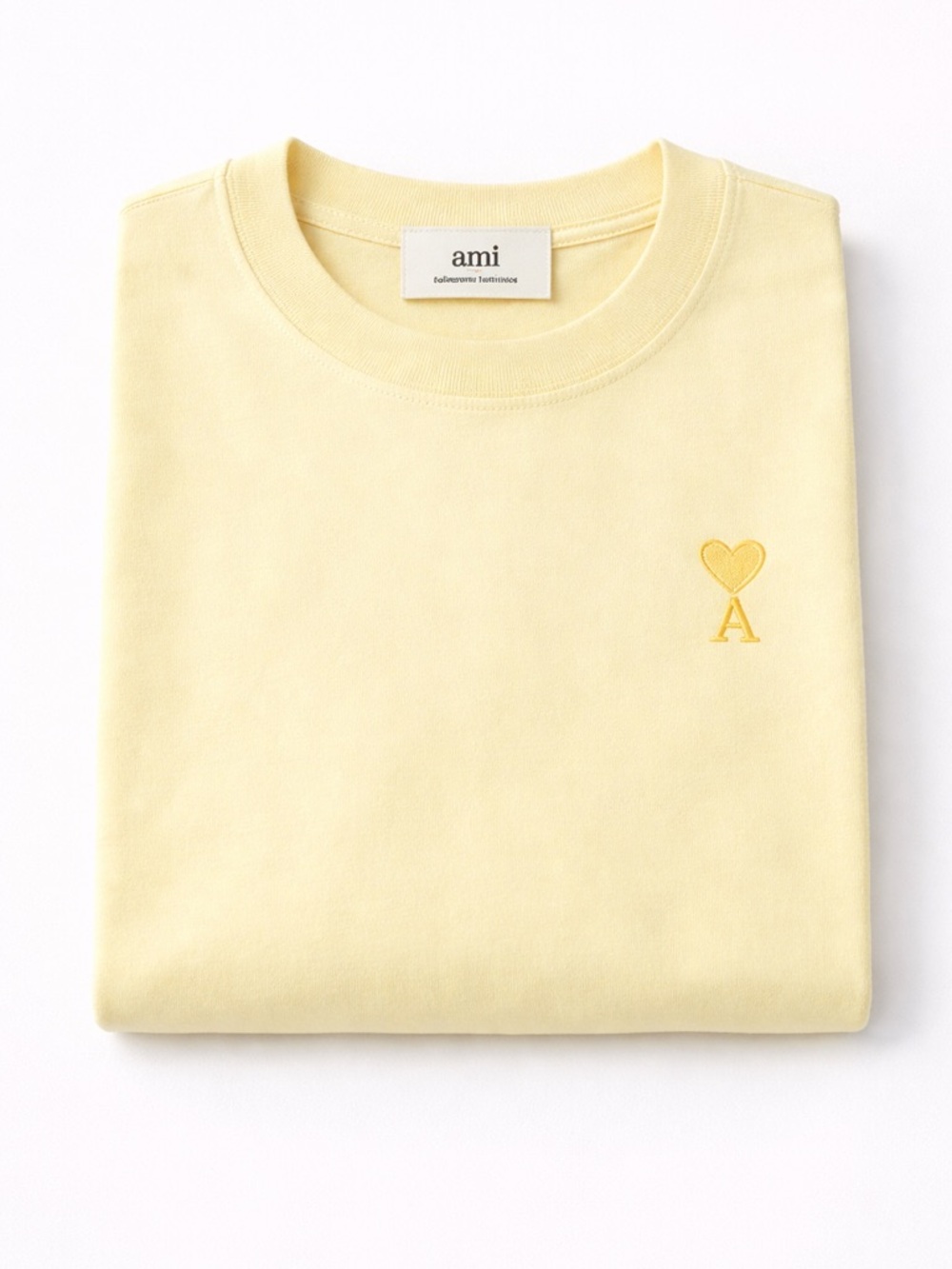 AMI Paris Ami de Coeur T-Shirt Yellow XXL Unisex Oversized